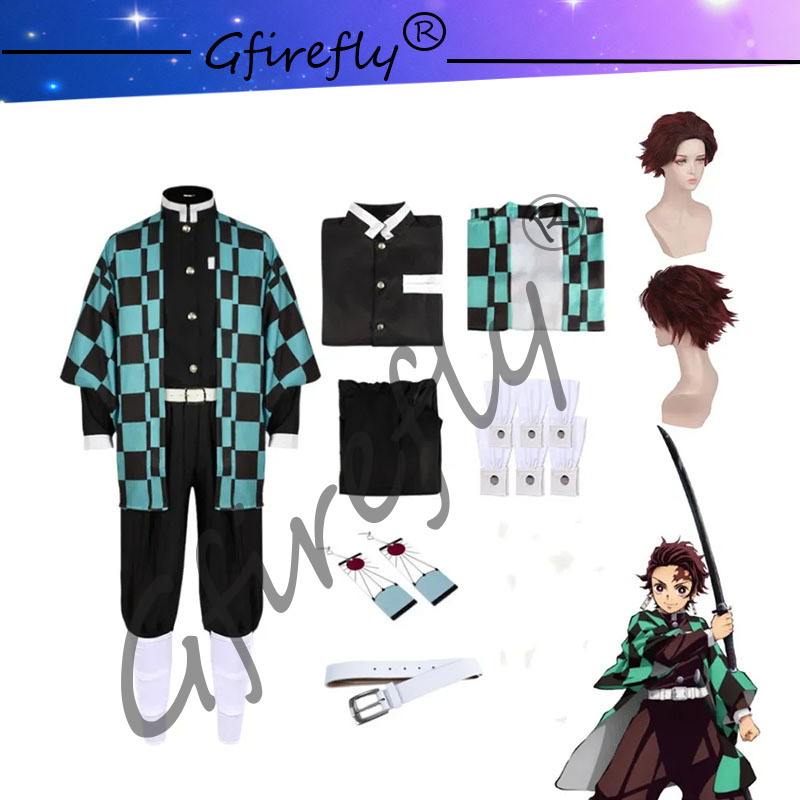 Anime Cosplay Mask - Kamado Tanjirou Cosplay kostüm Katana kılıç