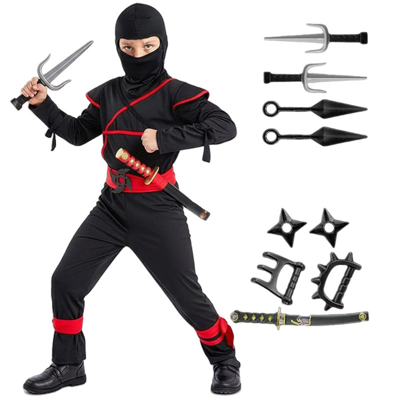 Kids Cosplay Anime - Çocuklar İçin Japon Samuray Kostümü Ninja