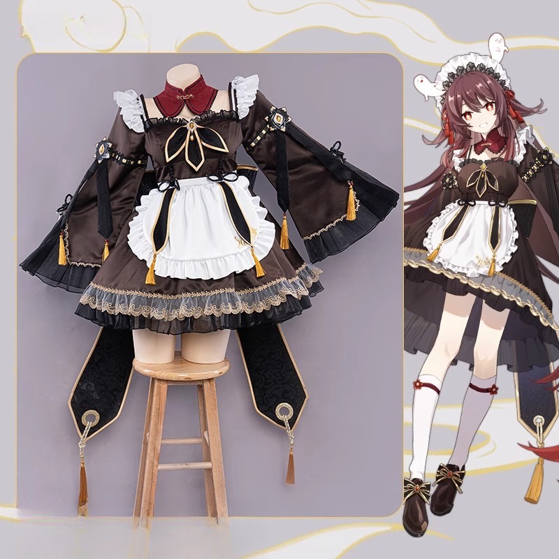 Oyun Genshin Etki Hu Tao Hizme - Anime Cosplay Maid incelemesi ve fiyatı